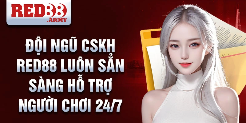 Đội ngũ CSKH RED88 luôn sẳn sàng hỗ trợ người chơi 24/7